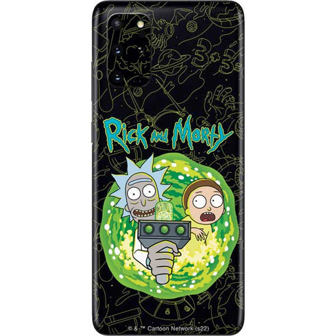 Adult Swim Rick and Morty Portal Travel Galaxy S20 Plus Skin